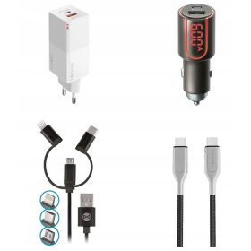Forever Core 65W polnilnik + 2 USB kabla 3v1