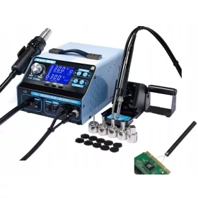   Vrhunski spajkalnik WEP 992DA+ Hotair + Kompresor + Močan Grotówka 75W z odvodom dima
