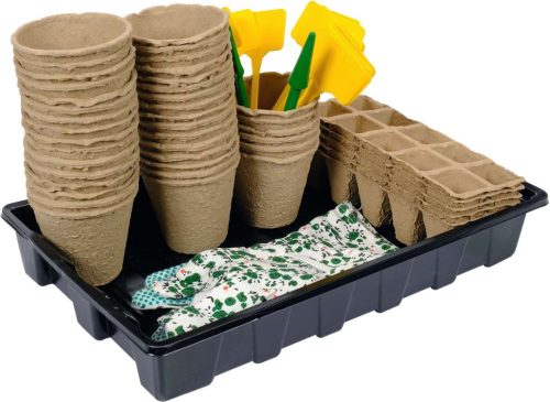 Zestaw za setvene lončke Flo 8 cm x 20,5 x 4,5 cm, naravna plastika