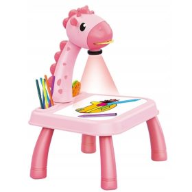 Luksuzni projektor za risanje mizica Žirafa Roza za deklice