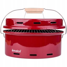    AKCIJA Burgundski emajliran turistični žar za kampiranje, žar, ekspedicija