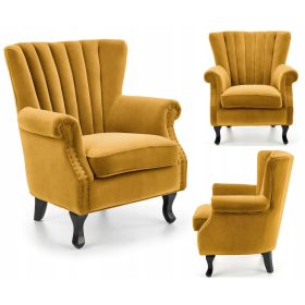  Gorčični fotelj Halmar TITAN