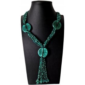    MURANO SMARADNA OGRLICA OBESEK BENETŠKO STEKLO ETNIČNI NAVDIH