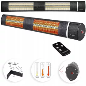 Monzana 109108 črn sevalni grelec 3000 W