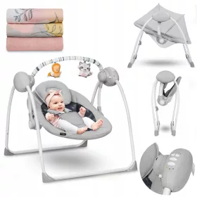   Ležalnik in gugalnik Lionelo Ruben z avtomatskim prilagajanjem guganja glede na težo otroka ter kompletom treh odej Lionelo Ruben