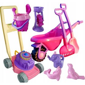   GARDENIA Velika samokolnica za pesek, kosilnica + 8-delni kalupi