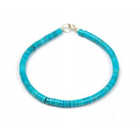 Turkizna naravna zapestnica z 4 mm ploščami Arizona
