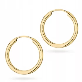  ZLATI OBROČASTI UHANI 15mm pr. 585 OBROČEK 14k