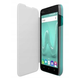 Elegantna preklopna torbica Wiko za model Sunny v beli barvi