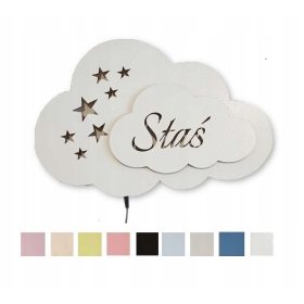 Bela nočna lučka za otroke s personaliziranim imenom