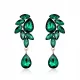  Viseči zeleni uhani s smaragdnimi kamenčki 5 cm