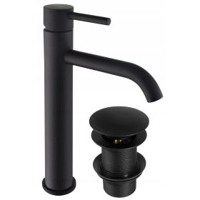 Armatura za umivalnik Royal Black Mat z visoko zaporko