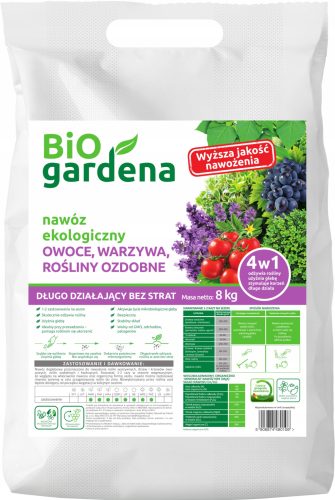 Organsko gnojilo za zelenjavo, sadje, grmičevje BiOgardena, 8 kg 8 l