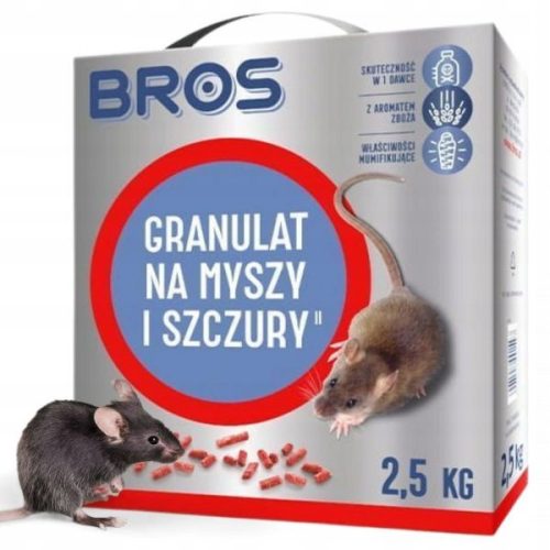 Granulat za miši in podgane Bros 2,5 kg