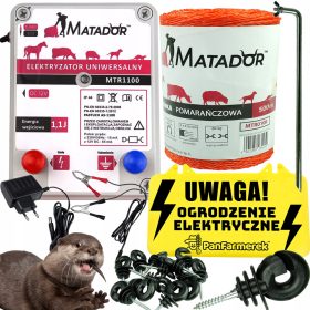 Električni pastir za vidre Matador MTR1100 1,1J z dodatki