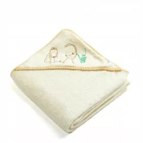 Prevleka z kapuco Libra-Babies 95 x 95 cm bela