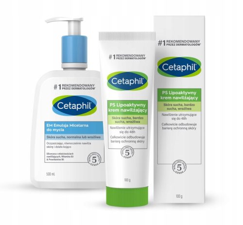 Napredni vlažilni komplet Cetaphil: Emulzija za čiščenje in Krem