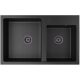 Pomivalnik z dvema koritoma BRADO HEKTOR Black Siphon Black granit