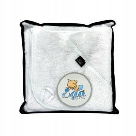 Eleganten otroški kopalni plašček s kapuco 75x75 cm bel