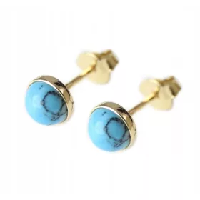  Turkizni uhani Jubiler AG, 1,4 cm, zlati