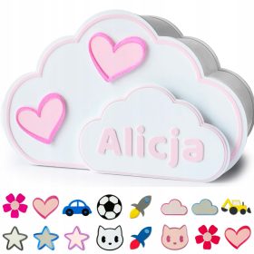   Hranilnik za otroke Cloud Skarbonka z Imenom za Rojstni Dan in Veliko Obhajilo