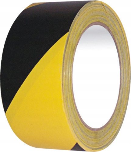 TAŠČA OPOZORILNA ZA KOMUNALNE ČRTE, RUMENO-ČRNA, SAMOLEPILNA, 50MM/33M