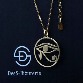  Ogrlica Eye of Horus Ra, srebro 925, pozlačeno