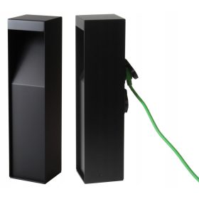   Pravokotna LED vrtna svetilka s stebrom, vgrajen LED vir, 40 cm, črna