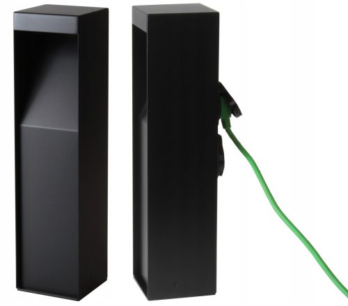 Pravokotna LED vrtna svetilka s stebrom, vgrajen LED vir, 40 cm, črna