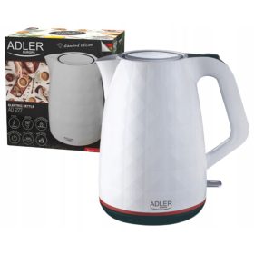  Adler AD1277 električni grelnik vode, bel, 1,7l, 2200W