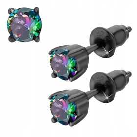 Moški Srebrni Uhani z Topazom