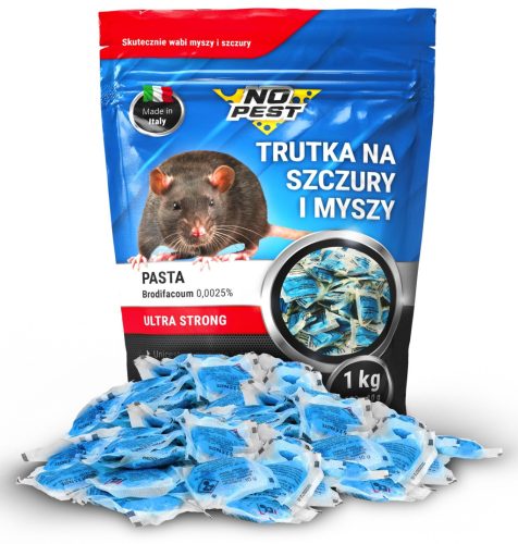 STRUP ZA PODGANE, MIŠI, GLODAVCE, MOČNA PASTA, BREZ ŠKODLJIVCEV, 1KG