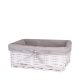 Bela pletena košara za perilo s sivimi odtenki