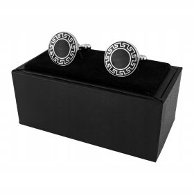 Srebrni elegantni manšetni gumbi v črni škatli
