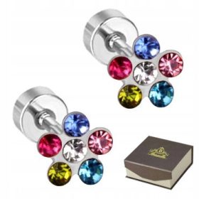 Srebrne otroške uhane, jeklena roža