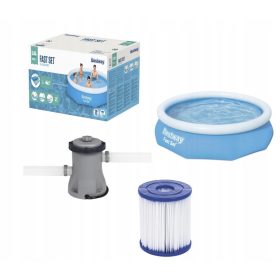   Bazen Bestway za vrtno razvedrilo s črpalko - Visokokakovosten bazen za uživanje v poletnih dni, dimenzij 305x76 cm. Ta vrhunski bazen je enostaven za postavitev in premikanje ter omogoča brezskrbno z