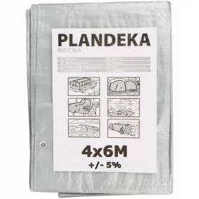   Ojačana Debelina Srebrna Ponjava 4x6m 110g/m2 za Zunanjo in Notranjo Uporabo