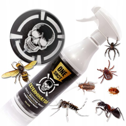 Zatiranje insektov - Učinkovito pršilo proti ščurkom, klopom, komarjem, moljem, mravljam, muham, osamam, pajkom, bolham, stenicam, srebrnim ribicam One Shot 0,6 kg 500 ml