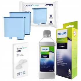   AquaFloow AF04 2x vodni filter za kavni aparat + Odstranjevalec vodnega kamna Philips CA6700 za Saeco