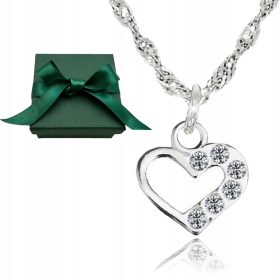    SREBRNA OGRLICA S SRČKI S CIRKONIJEM 925 SREBRNI NAKIT ZANJO