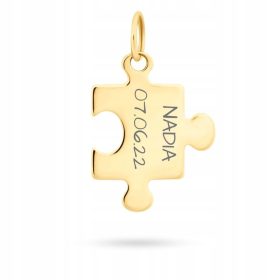   Zlata verižica s pravokotno oblikovano zlato obesek 585 z vgraviranim imenom