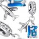 CHARMS letalski počitniški kovček srebrn s925
