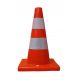 PVC cestni stožec z dvema odsevnima trakovi 30 cm rdeč