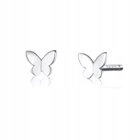  Srebrni uhani ORNAMO z gladkimi metulji iz srebra 925