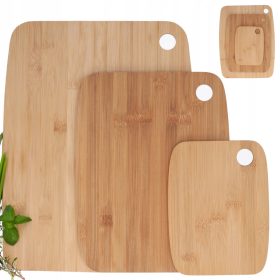 Bambusova kuhinjska deska za rezanje 3 kosi