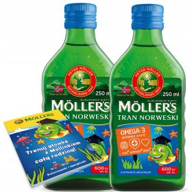   2 x Möller’s Norveško olje iz jeter trske z okusom sadja + brezplačna otroška barvanka!