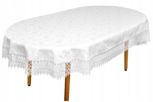 Eleganten OVALNI OBRUS odporen proti madežem GIPIURA 140x220 cm