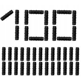   Močna Spojka za Prehod Priključka za Čep Cevi za Cevovod 16mm - 100 Kosov - Črna