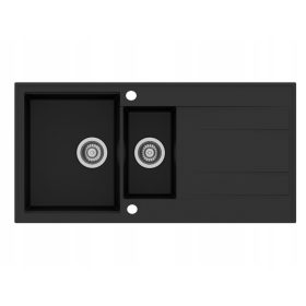   Eninpolkoritno korito Granitno EMPORIO, 1,5 korita, črni granit