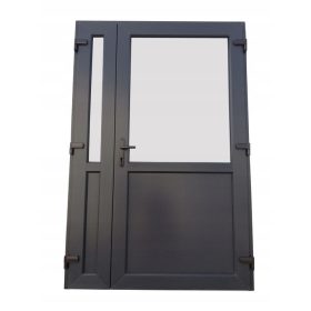   Vrhunska zunanja vrata PVC Antracit 160x210 dvojna krilna s steklom